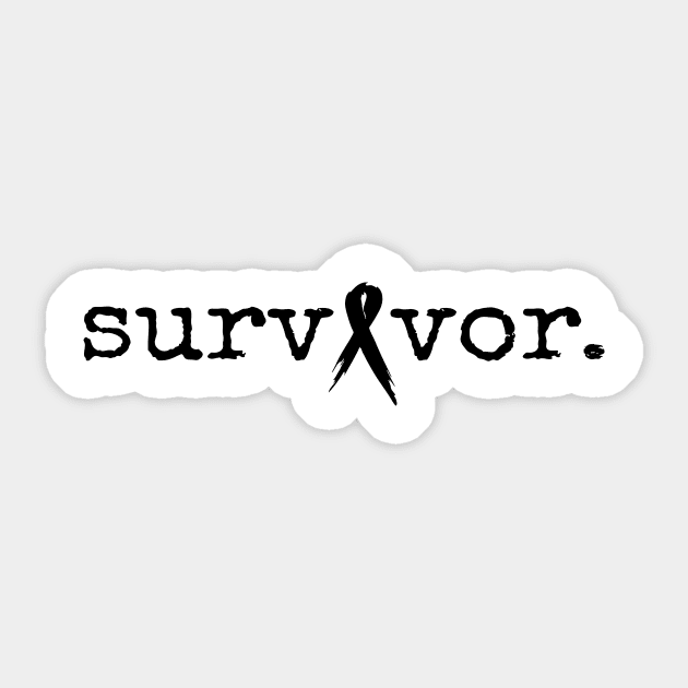 'Survivor' Cancer Awareness Shirt Sticker by ourwackyhome